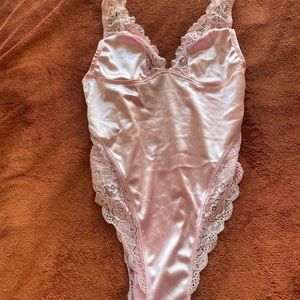 Pink Silk Lace Bodysuit